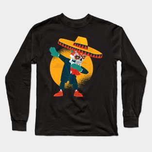 Cowboy Dance Dab Skull Skeleton Long Sleeve T-Shirt